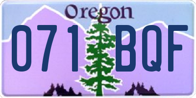OR license plate 071BQF