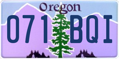 OR license plate 071BQI