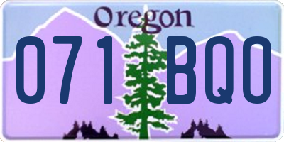 OR license plate 071BQO