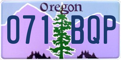 OR license plate 071BQP