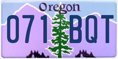 OR license plate 071BQT