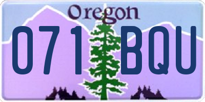 OR license plate 071BQU
