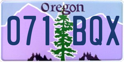 OR license plate 071BQX