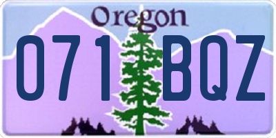 OR license plate 071BQZ