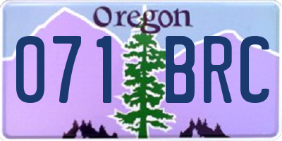 OR license plate 071BRC