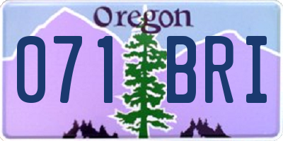 OR license plate 071BRI