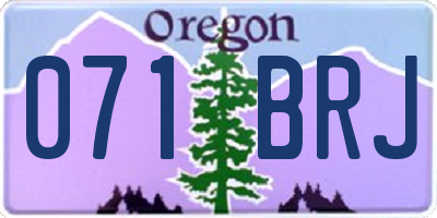 OR license plate 071BRJ