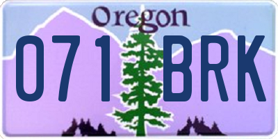 OR license plate 071BRK