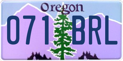 OR license plate 071BRL