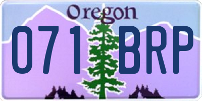 OR license plate 071BRP