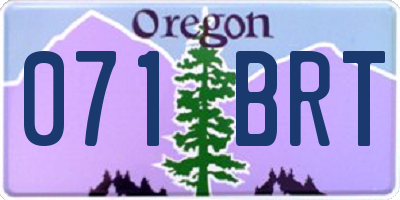 OR license plate 071BRT