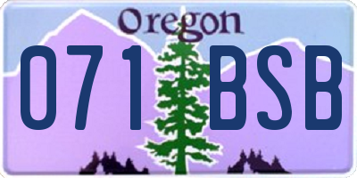 OR license plate 071BSB