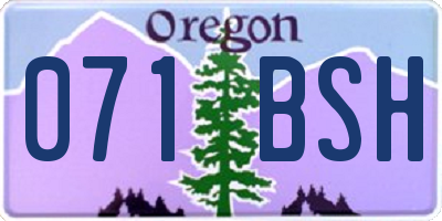 OR license plate 071BSH