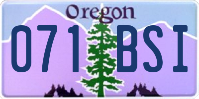 OR license plate 071BSI