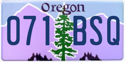 OR license plate 071BSQ