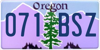 OR license plate 071BSZ