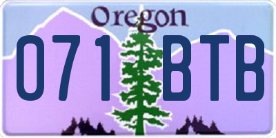 OR license plate 071BTB