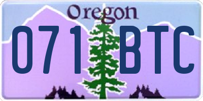 OR license plate 071BTC