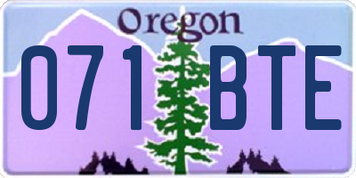 OR license plate 071BTE
