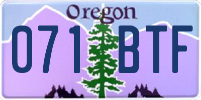 OR license plate 071BTF