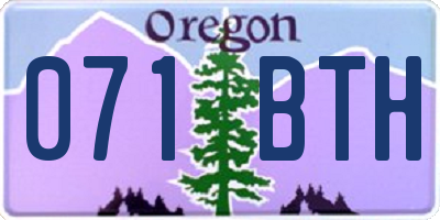 OR license plate 071BTH
