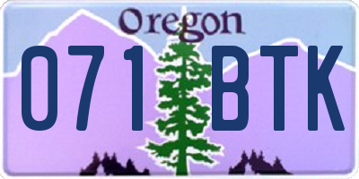 OR license plate 071BTK