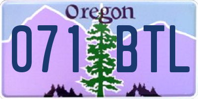 OR license plate 071BTL