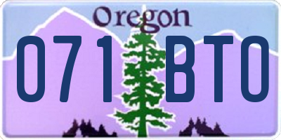 OR license plate 071BTO