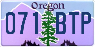 OR license plate 071BTP