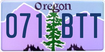 OR license plate 071BTT