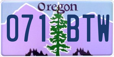 OR license plate 071BTW