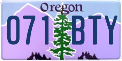 OR license plate 071BTY