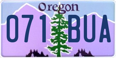 OR license plate 071BUA