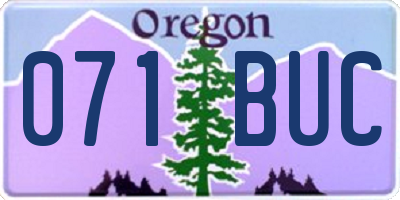 OR license plate 071BUC