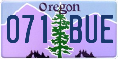 OR license plate 071BUE