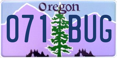 OR license plate 071BUG