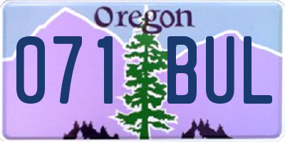 OR license plate 071BUL