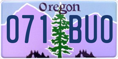 OR license plate 071BUO