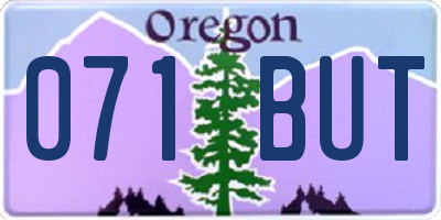 OR license plate 071BUT