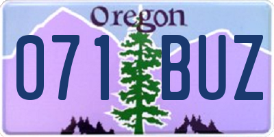 OR license plate 071BUZ