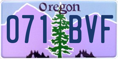 OR license plate 071BVF