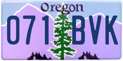 OR license plate 071BVK