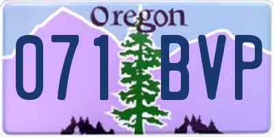 OR license plate 071BVP