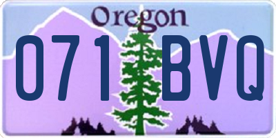 OR license plate 071BVQ