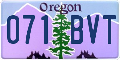 OR license plate 071BVT