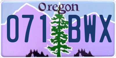 OR license plate 071BWX