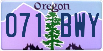 OR license plate 071BWY