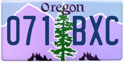 OR license plate 071BXC
