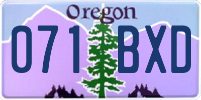 OR license plate 071BXD