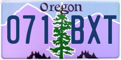 OR license plate 071BXT